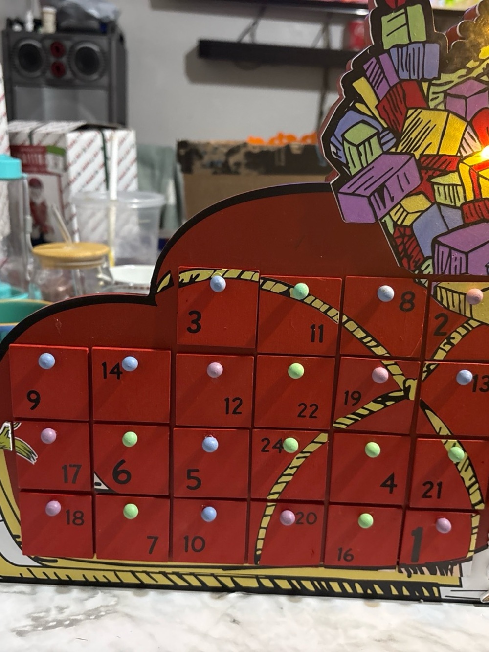 The Grinch Light Up Christmas Advent Calendar 24 Drawers